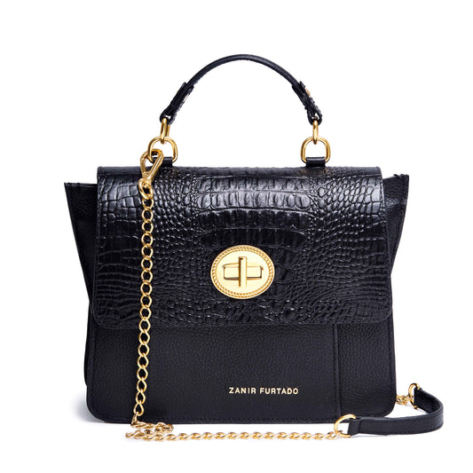 Bolsa Oncinha Feliz - Preto | Bolsa de Couro