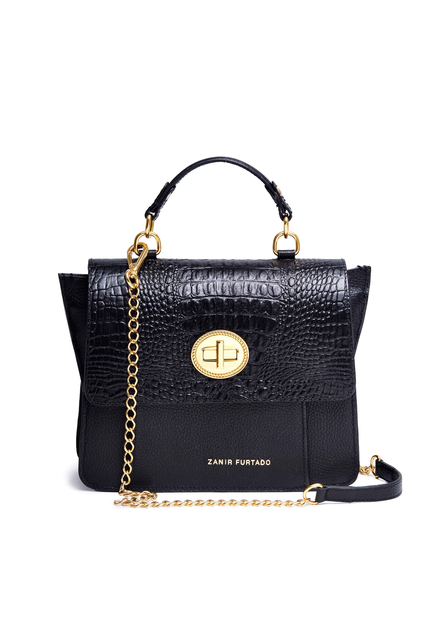 Bolsa Oncinha Feliz - Preto | Bolsa de Couro