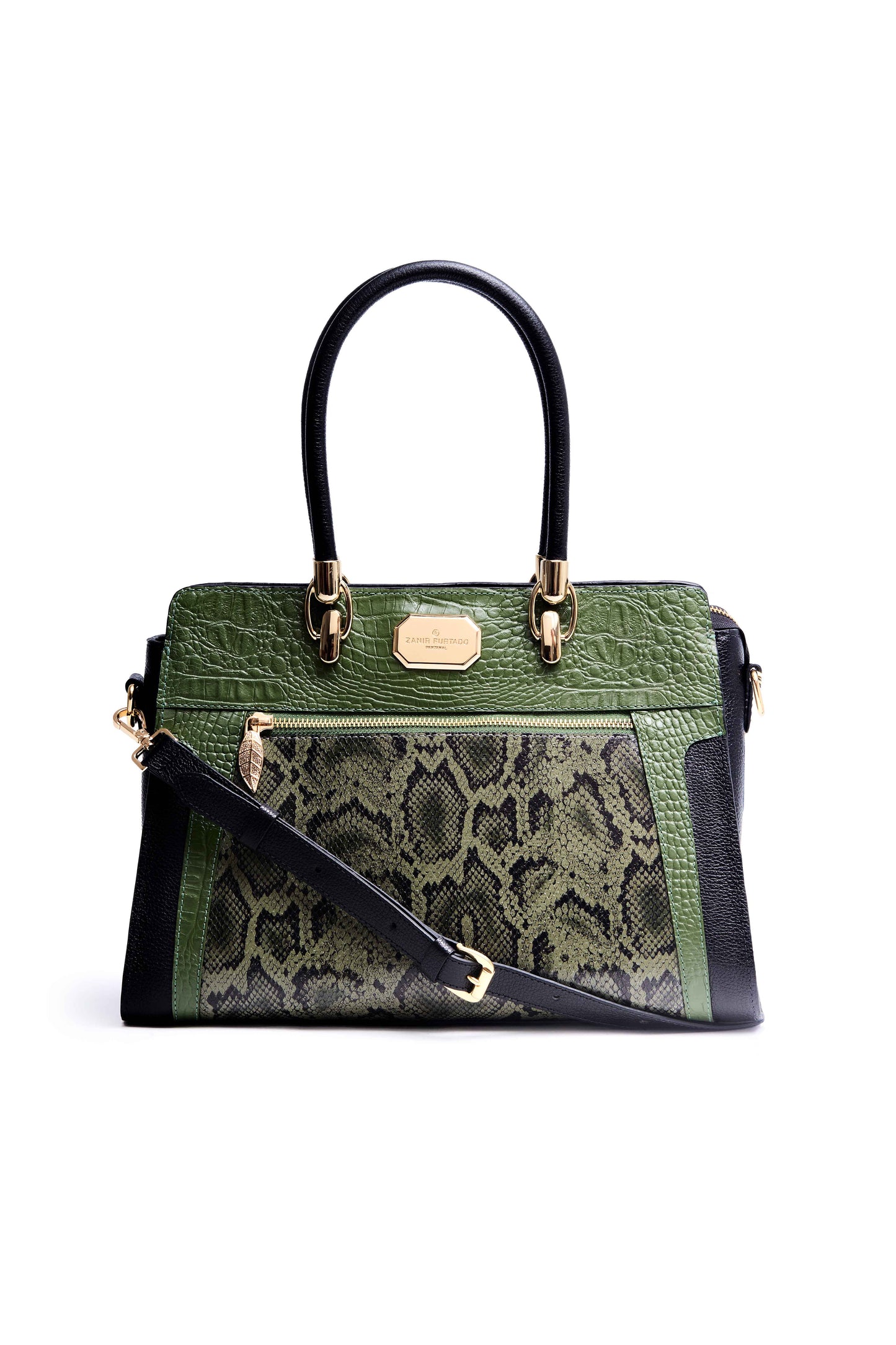 Bolsa Onça Mãe - Verde Cobra/ Preto