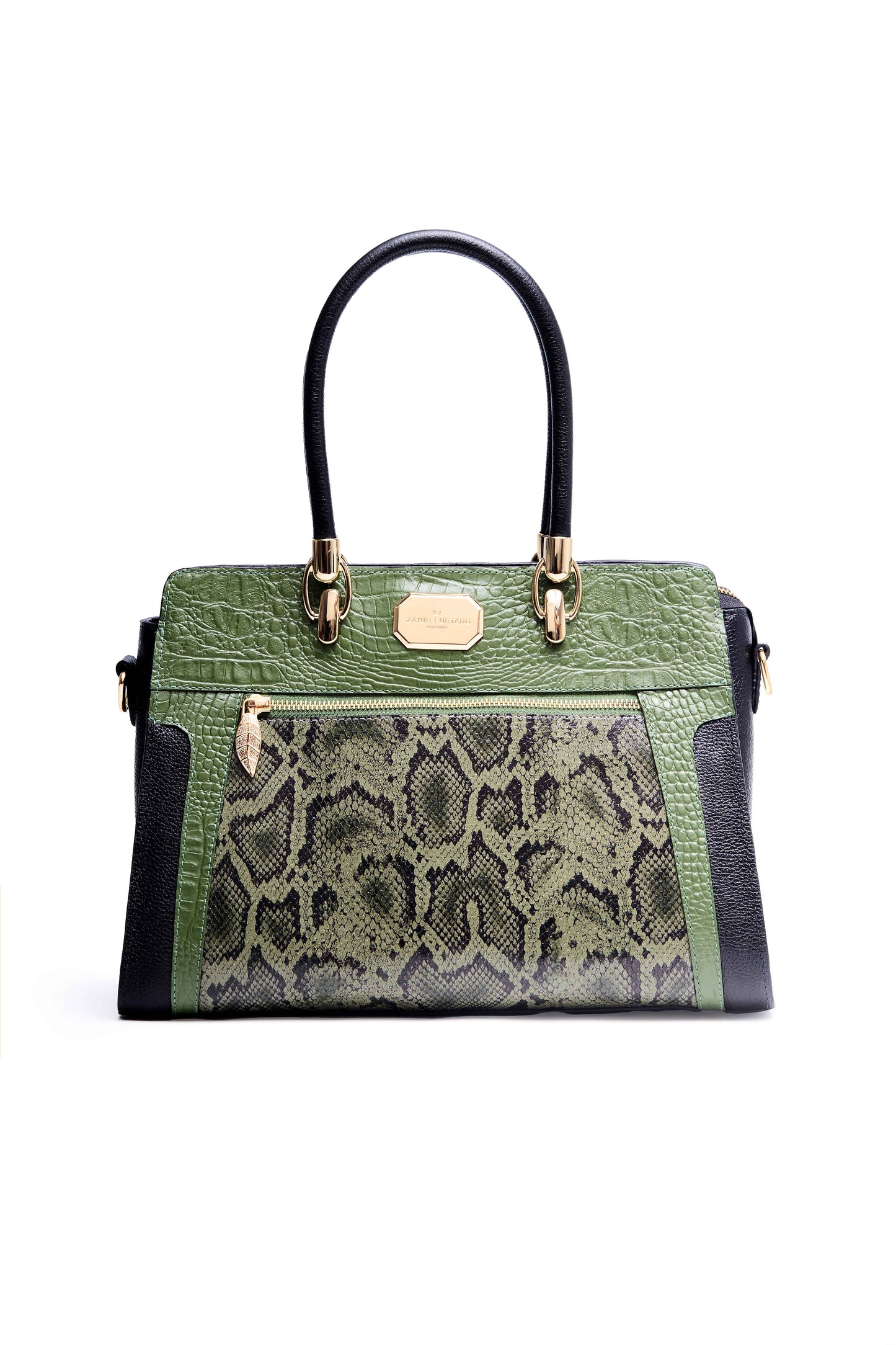 Bolsa Onça Mãe - Verde Cobra/ Preto