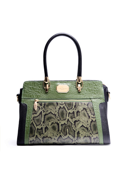 Bolsa Onça Mãe - Verde Cobra/ Preto