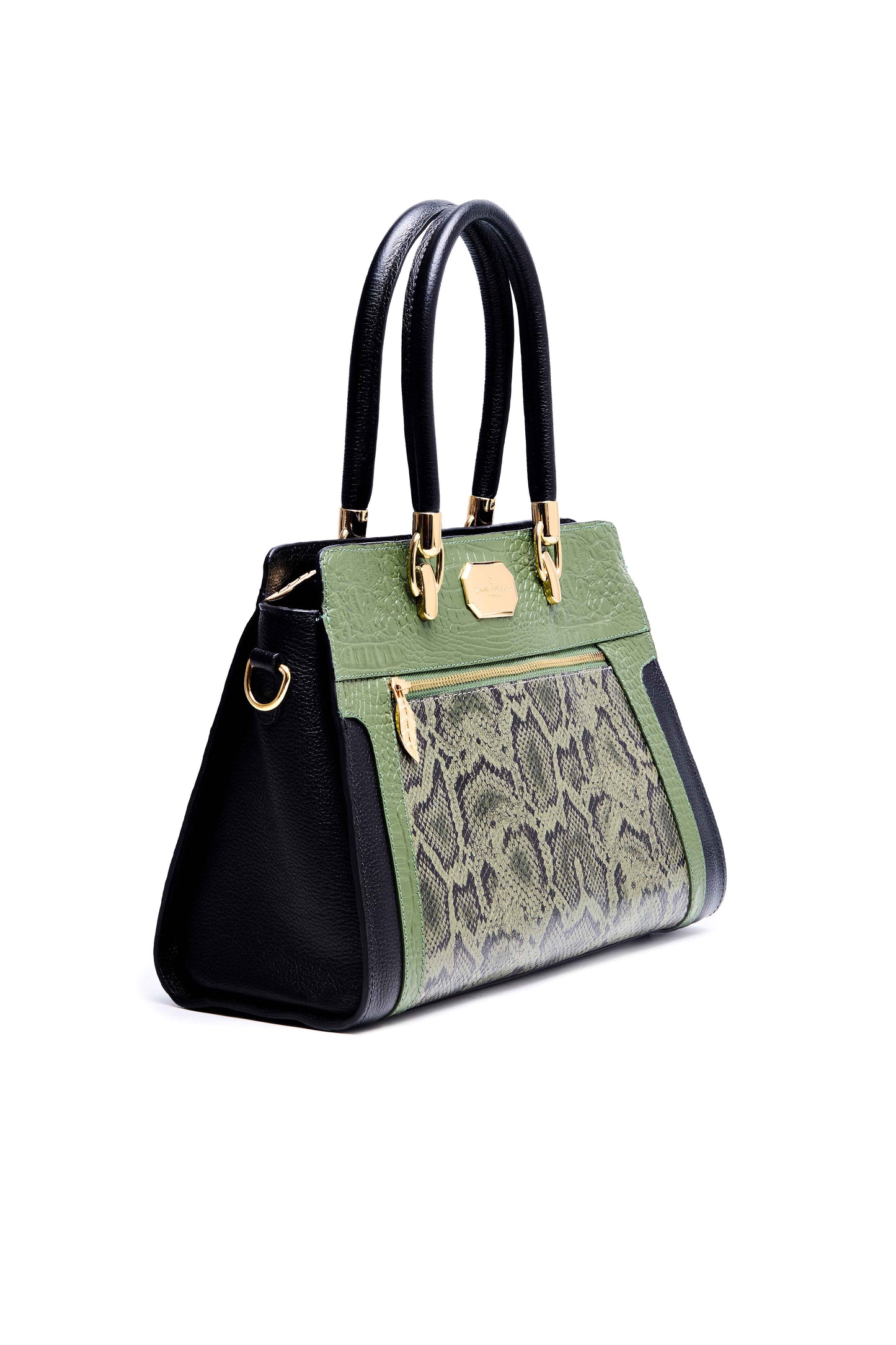 Bolsa Onça Mãe - Verde Cobra/ Preto