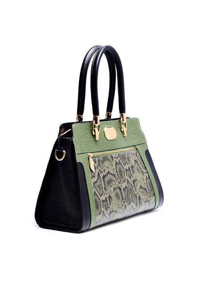 Bolsa Onça Mãe - Verde Cobra/ Preto