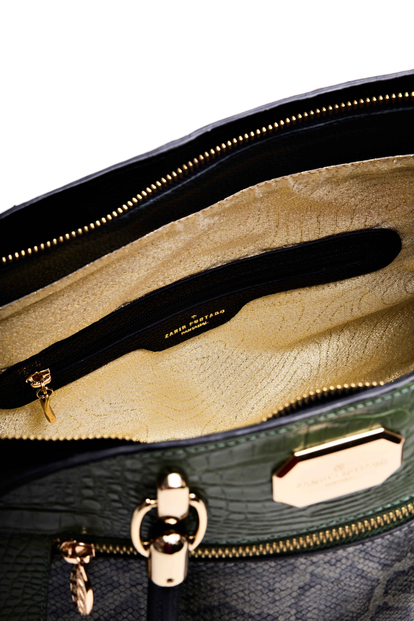 Bolsa Onça Mãe - Verde Cobra/ Preto