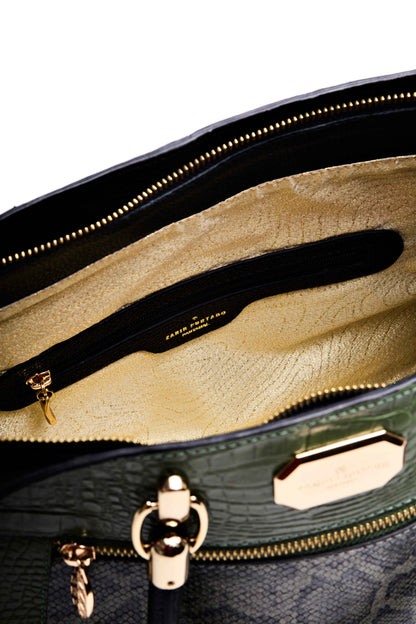 Bolsa Onça Mãe - Verde Cobra/ Preto