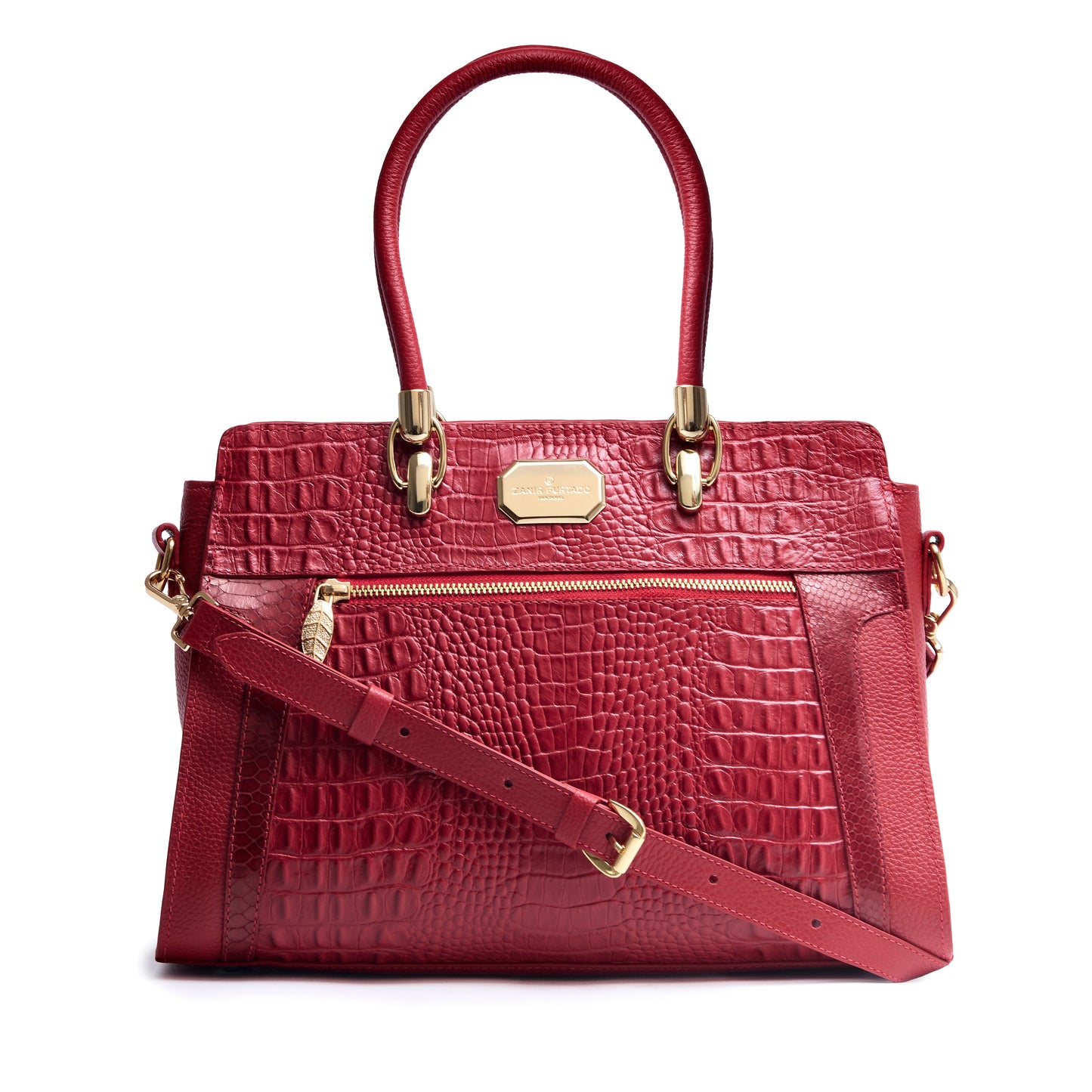 Bolsa Onça Mãe - Vermelho croco