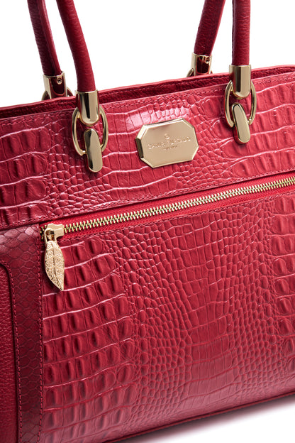 Bolsa Onça Mãe - Vermelho croco