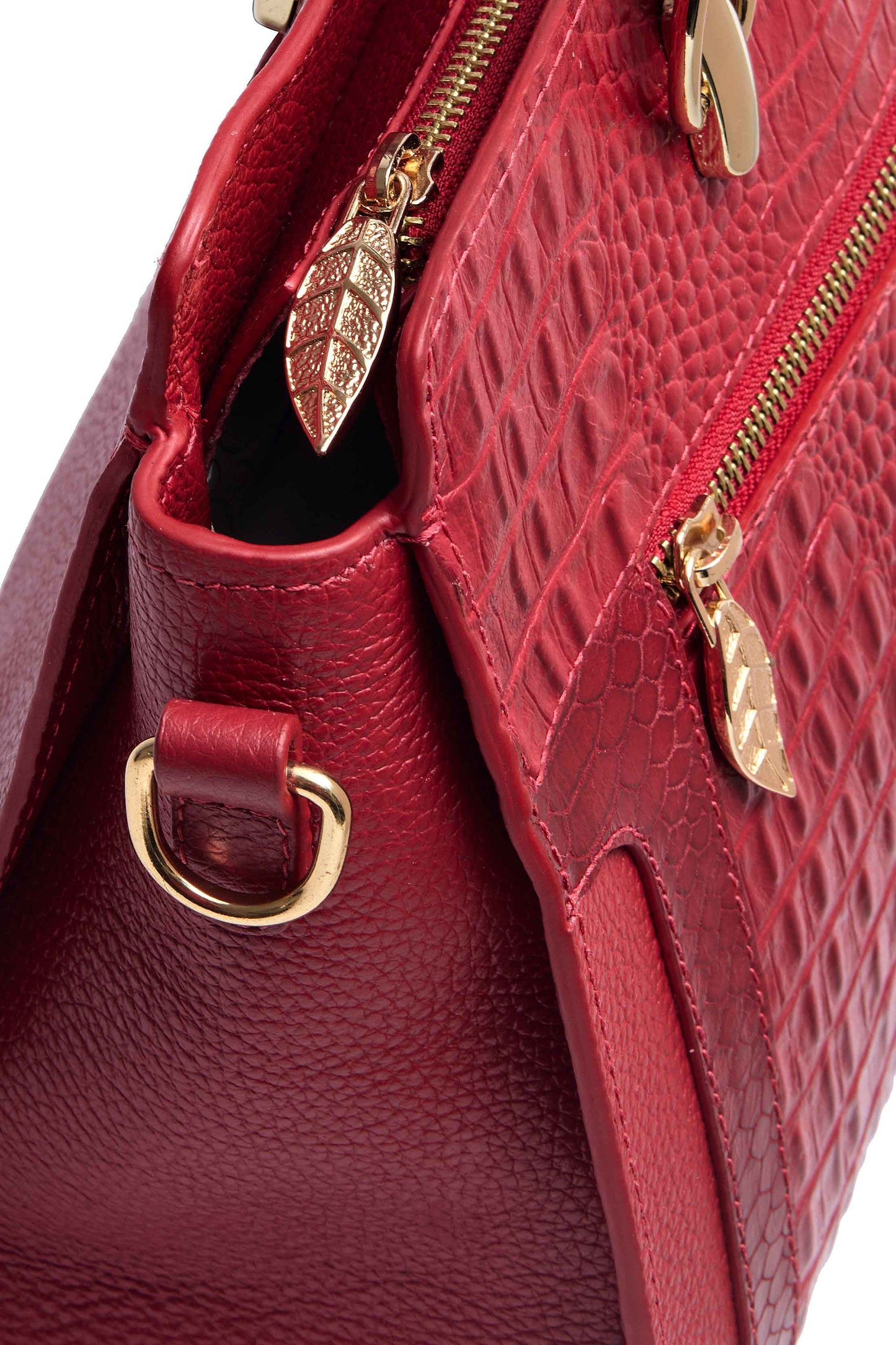 Bolsa Onça Mãe - Vermelho croco