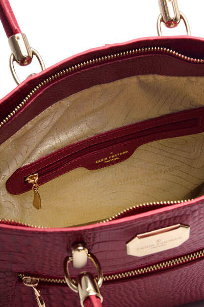 Bolsa Onça Mãe - Vermelho croco