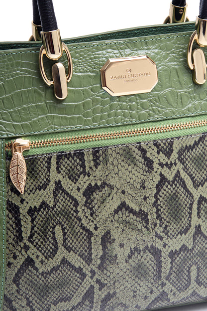 Bolsa Onça Mãe - Verde Cobra