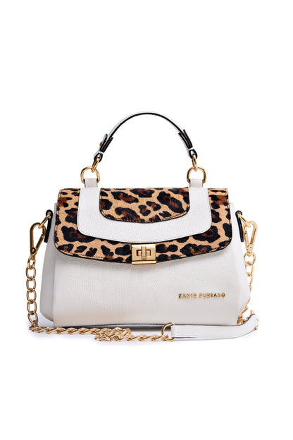 Bolsa Bruna - Branco e Onça